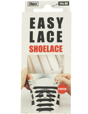 Easy Lace® Adult Flat Silicone Shoelaces 20pc - White